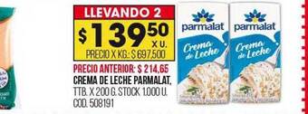 Coto Crema de leche parmalat oferta