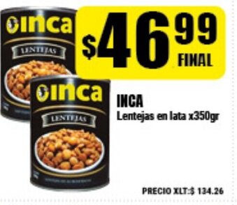 Supermayorista Vital Inca Lentejas en lata x350gr oferta