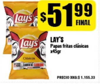 Supermayorista Vital Lay's Papas Fritas Clásicas x45gr oferta