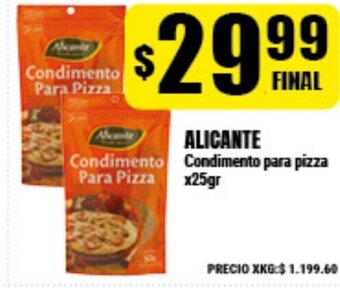 Supermayorista Vital Alicante Condimento para pizza x25gr oferta