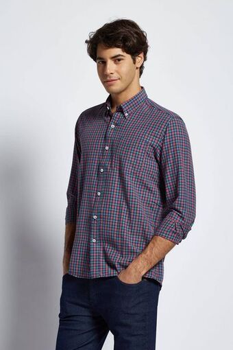 Macowens Camisa estampada azul marino oferta