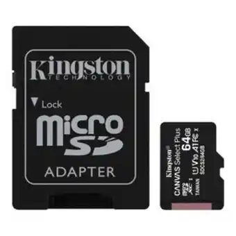 Memoria sdhc micro 64 gb kingston - canvas select plus cadapt (sdcs264gb)