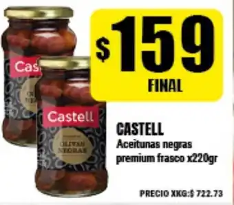 Supermayorista Vital Castell Aceituna negras premium frasco x220gr oferta
