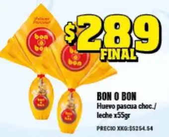 Supermayorista Vital Bon O Bon Huevo pascua choc./leche x55gr oferta