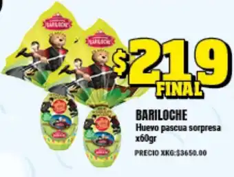 Supermayorista Vital Bariloche Huevo pascua sorpresa x60gr oferta