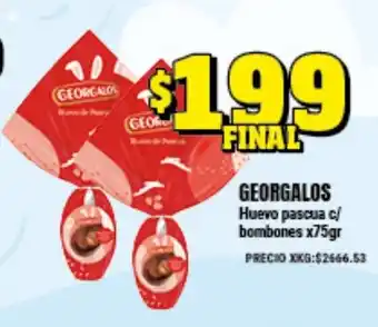 Supermayorista Vital Georgalos Huevo pascua c/ bombones x75gr oferta