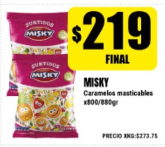Supermayorista Vital Misky Caramelos masticables x800/880gr oferta