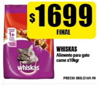 Supermayorista Vital Whiskas Alimento para gato carne x10kgr oferta