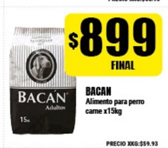 Supermayorista Vital Bacan Alimento para perro carne x15kg oferta