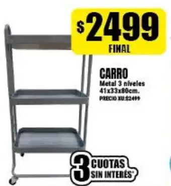 Supermayorista Vital Carro Metal 3 niveles 41x33x10cm. oferta