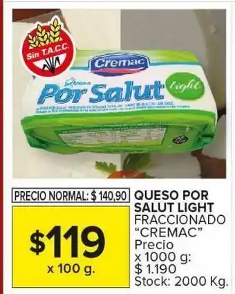Carrefour Maxi Queso por salut light cremac 100g oferta