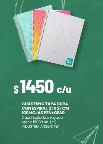 Changomas Cuaderno tapa dura con espiral 21 x 27cm oferta