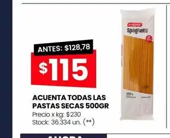 Changomas Acuenta todas las pastas secas 500gr oferta
