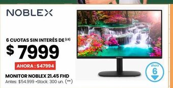 Changomas Monitor noblex 21.45 fhd oferta