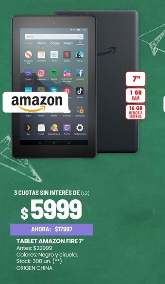 Changomas Tablet amazon fire 7" oferta