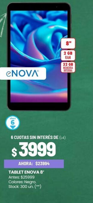 Changomas Tablet enova 8" oferta