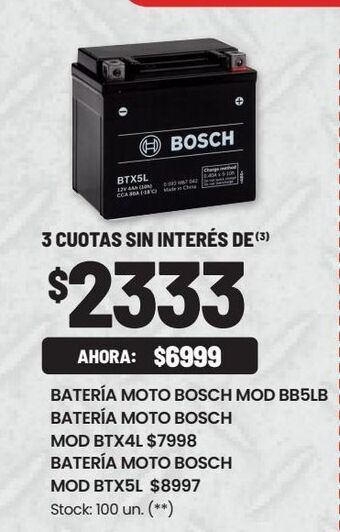 Changomas Batería moto bosch mod bb5lb oferta