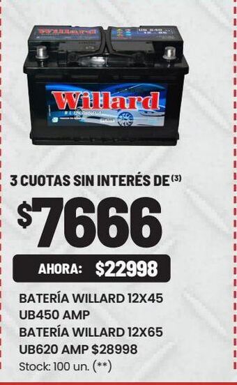 Changomas Batería willard 12x45 oferta