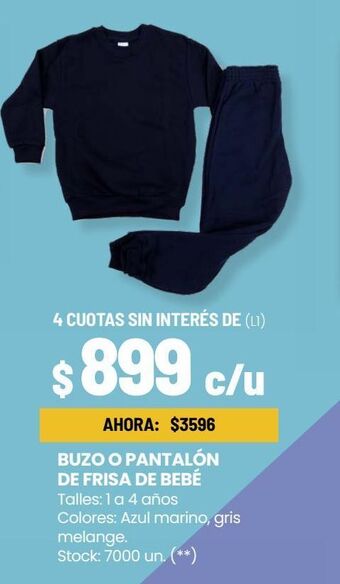 Changomas Buzo o pantalón de frisa de bebé oferta