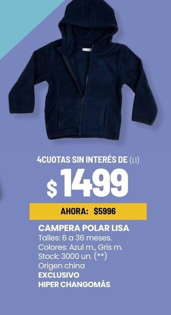 Changomas Campera polar lisa oferta