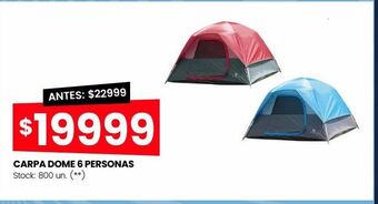 Changomas Carpa dome 6 personas oferta