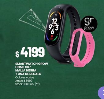 Changomas Smartwatch grow home gr7 malla negra + una de regalo oferta