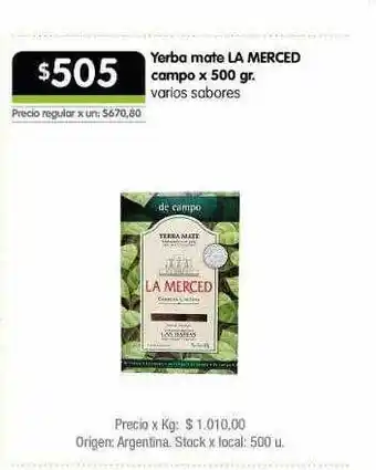 Jumbo Yerba mate la merced campo oferta