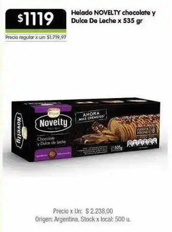 Jumbo Helado novelty chocolate y dulce de leche oferta