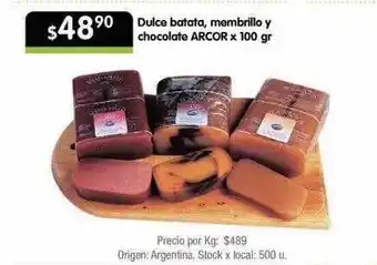 Jumbo Dulce batata, membrillo y chocolate arcor oferta