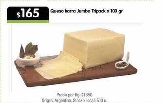 Jumbo Queso barra jumbo tripack oferta
