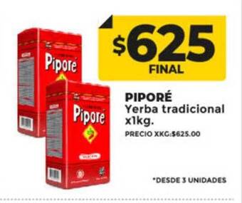 Supermayorista Vital Piporé yerba tradicional oferta