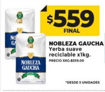 Supermayorista Vital Nobleza gaucha yerba suave reciclable oferta