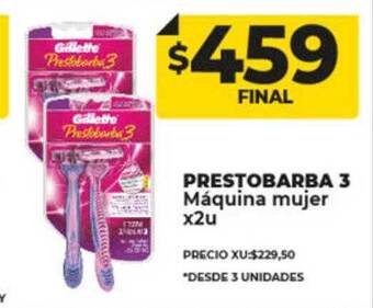 Supermayorista Vital Prestobarba 3 máquina mujer oferta