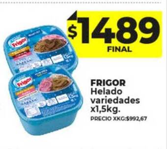 Supermayorista Vital Frigor helado variedades oferta