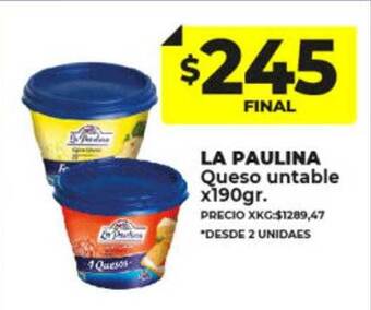 Supermayorista Vital La paulina queso untable oferta