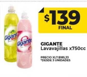 Supermayorista Vital Gigante lavavajillas oferta