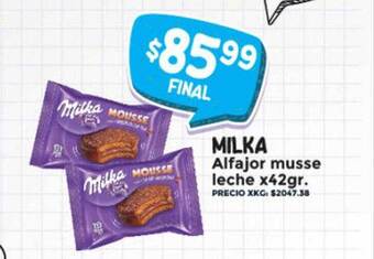 Supermayorista Vital Milka alfajor mousse leche oferta