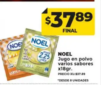 Supermayorista Vital Noel jugo en polvo varios sabores oferta