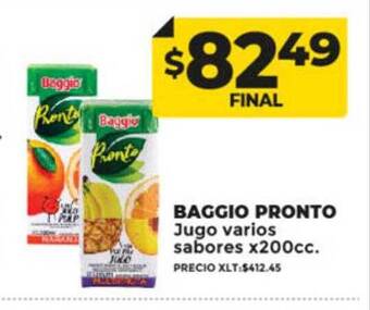 Supermayorista Vital Baggio pronto jugo varios sabores oferta