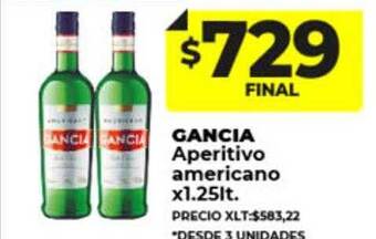 Supermayorista Vital Gancia aperitivo americano oferta