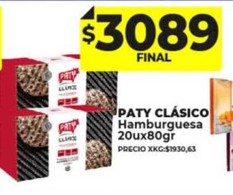 Supermayorista Vital Paty clásico hamburguesa oferta
