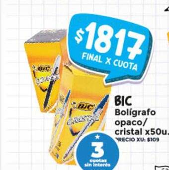 Supermayorista Vital Bic bolígrafo opaco cristal oferta