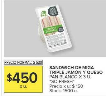 Carrefour Sandwich de miga triple jamon y queso oferta