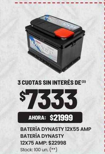 Changomas Batería dynasty 12x55 amp batería dynasty 12x75 amp oferta