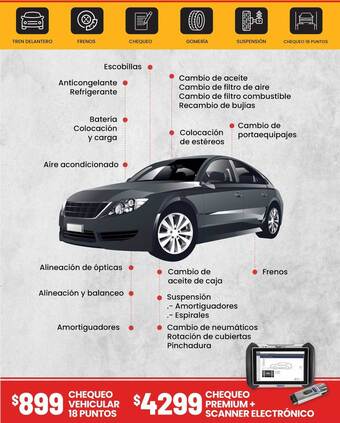 Walmart Chequeo vehicular 18 puntos chequeo premium + scanner electrónico oferta