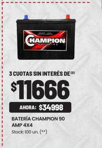 Walmart Batería champion 90 amp 4x4 oferta