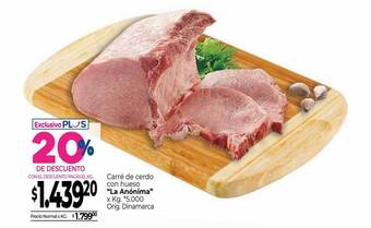 La Anonima Carré de cerdo con hueso oferta