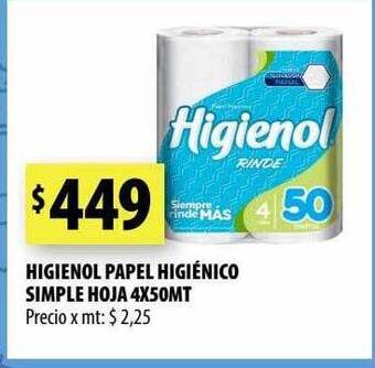 Punto Mayorista Higienol papel higiénico simple hoja oferta