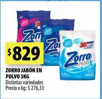 Punto Mayorista Zorro jabon en polvo 3kg oferta