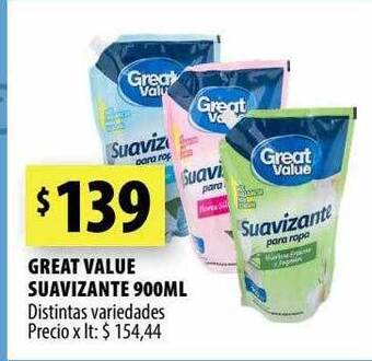 Punto Mayorista Great value suavizante 900ml oferta